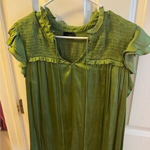 Current Air Olive Textured Blouse